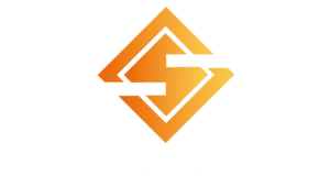 Skærbæk Stillads logo med hvid skrift